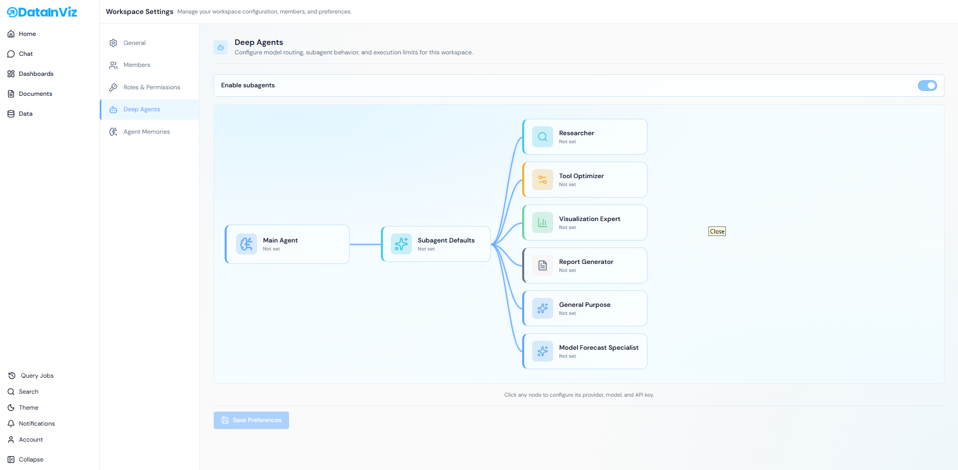 Agent routing in DataInViz